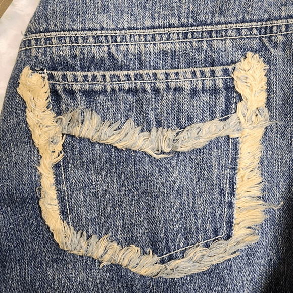 Just Bleu VTG Y2K Fringe Faux Leather Detail Bootcut Denim Jeans Size 10 (4628) - Picture 2 of 5